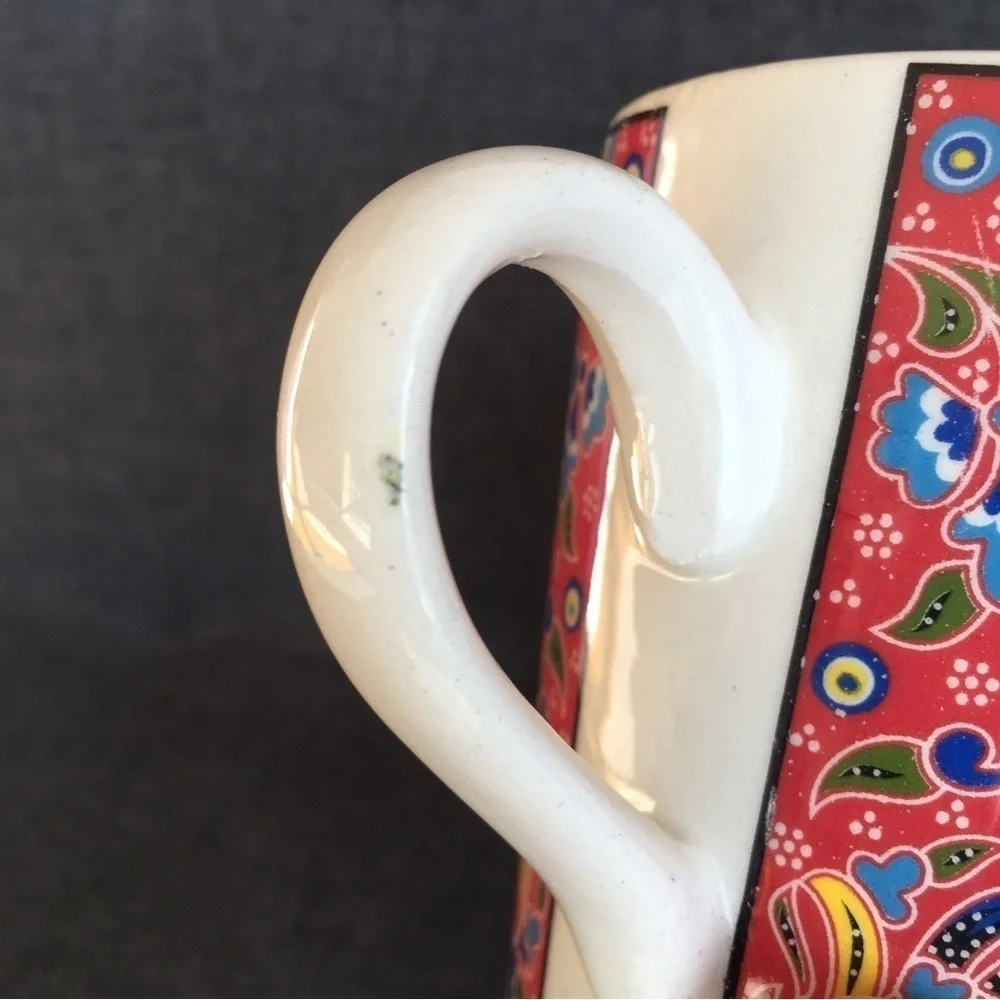 Colorful fleur-di-lis Coffee Mug, Red, Blue, Yellow, 11 oz